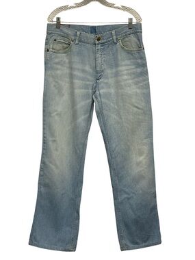 BOSS Hugo Boss Men's Straight Leg Light Wash Jeans Rigid Denim Size‎ 35